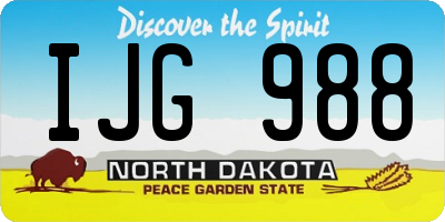 ND license plate IJG988