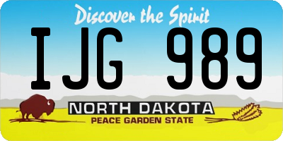 ND license plate IJG989