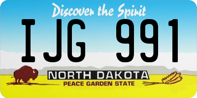 ND license plate IJG991