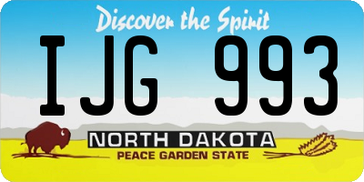 ND license plate IJG993