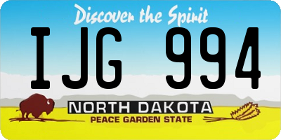 ND license plate IJG994