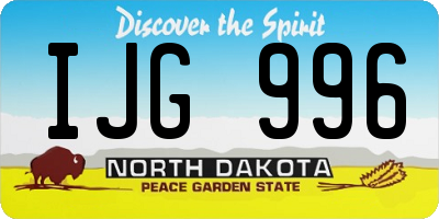 ND license plate IJG996