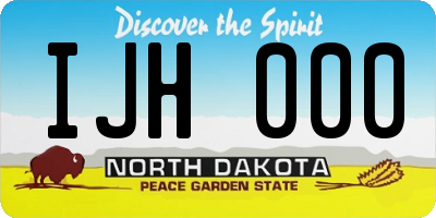 ND license plate IJH000