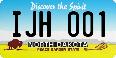 ND license plate IJH001