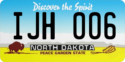 ND license plate IJH006