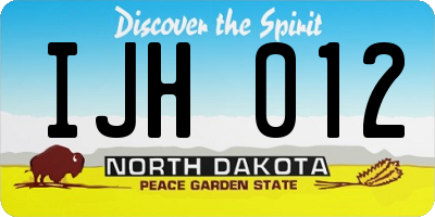 ND license plate IJH012