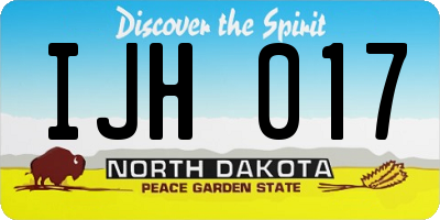 ND license plate IJH017