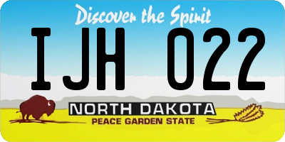 ND license plate IJH022