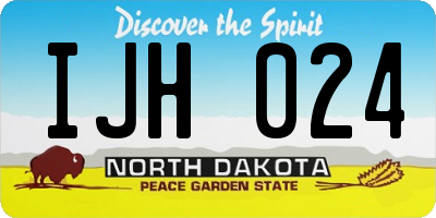 ND license plate IJH024