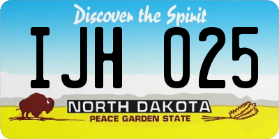 ND license plate IJH025