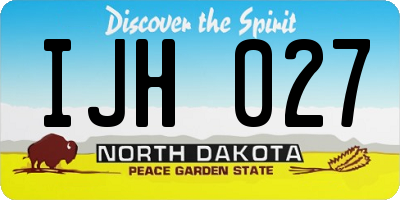 ND license plate IJH027