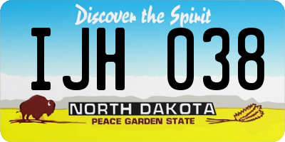 ND license plate IJH038