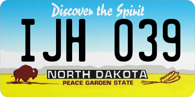 ND license plate IJH039