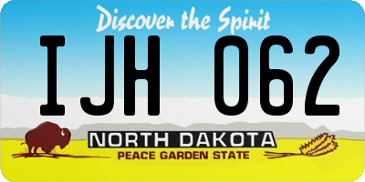 ND license plate IJH062