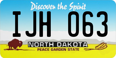 ND license plate IJH063