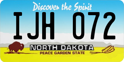 ND license plate IJH072