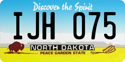 ND license plate IJH075