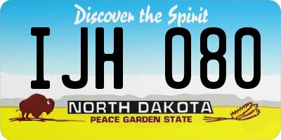 ND license plate IJH080