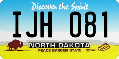 ND license plate IJH081