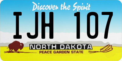 ND license plate IJH107