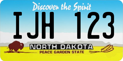 ND license plate IJH123