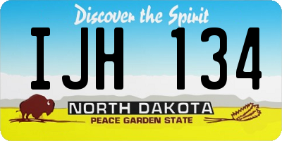 ND license plate IJH134