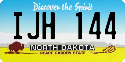 ND license plate IJH144