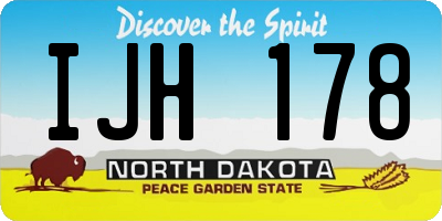 ND license plate IJH178