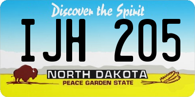 ND license plate IJH205