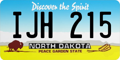 ND license plate IJH215