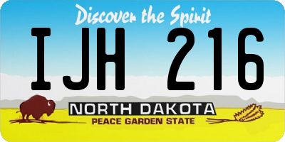 ND license plate IJH216