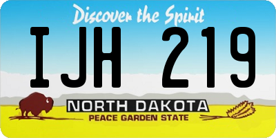 ND license plate IJH219