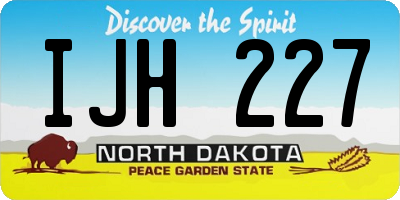 ND license plate IJH227