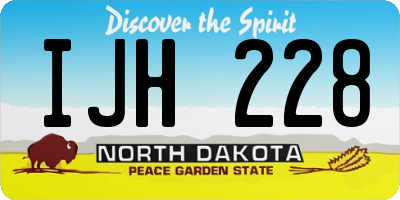 ND license plate IJH228