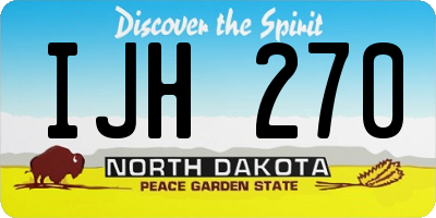 ND license plate IJH270