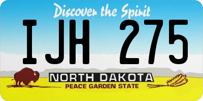 ND license plate IJH275
