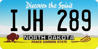 ND license plate IJH289