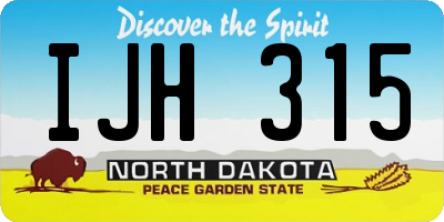 ND license plate IJH315