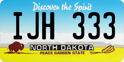 ND license plate IJH333