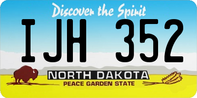 ND license plate IJH352