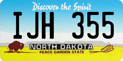 ND license plate IJH355