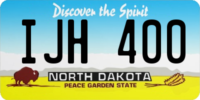 ND license plate IJH400