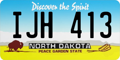 ND license plate IJH413