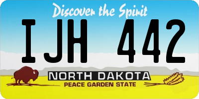ND license plate IJH442