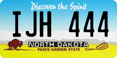 ND license plate IJH444