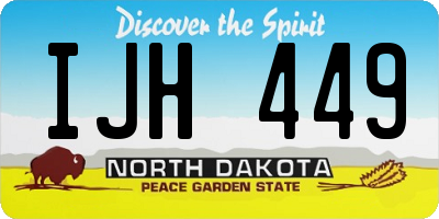 ND license plate IJH449