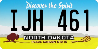 ND license plate IJH461