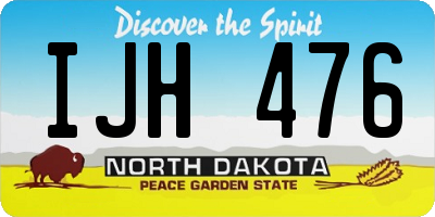 ND license plate IJH476