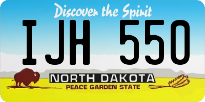 ND license plate IJH550
