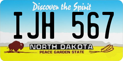 ND license plate IJH567
